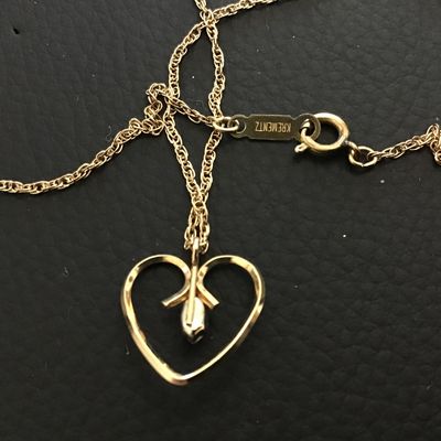 Krementz Vintage Rhinestone Heart Necklace