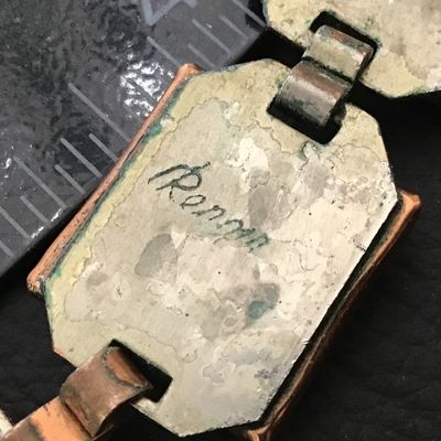 1947 Renoir Copper Square Link All signed Heavy Necklace Bracelet 2 sets Earrings