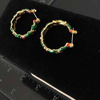 Cute fashion holiday hoop earrings