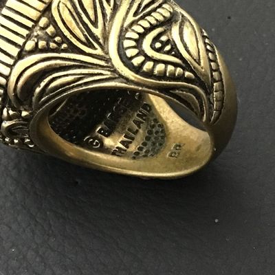 Carved Resin Barse Thailand Statement Ring