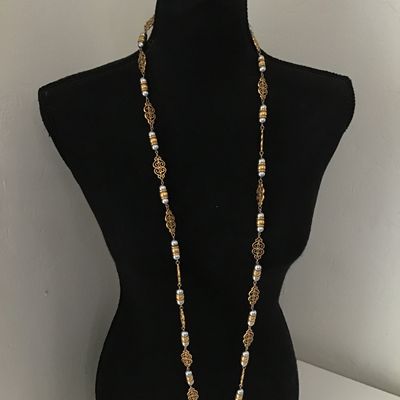 Intricate Metal work Gold Tone Silver Layering Fashion