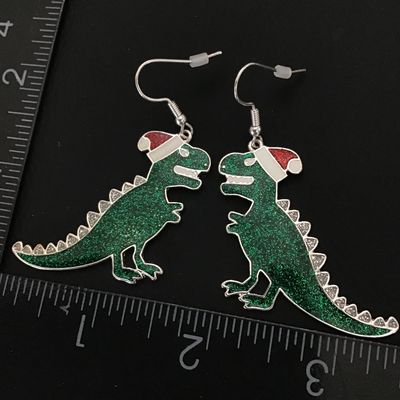 Cute enamel dinosaur earrings