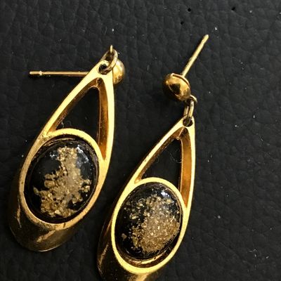 Signed Foil Earrings