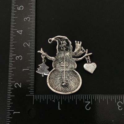 Cute enamel snowman brooch