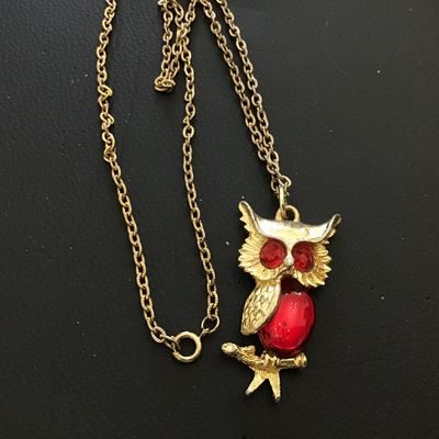 Vintage Owl Cabachon Necklace
