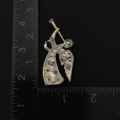 Beautiful silver tone angel brooch