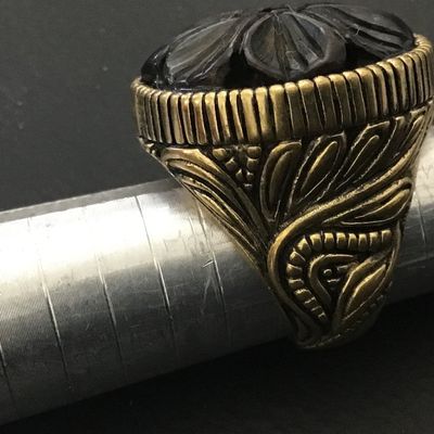 Carved Resin Barse Thailand Statement Ring