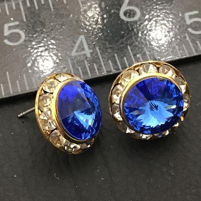Eisenberg Ice Colbalt Blue and Clear Earrings