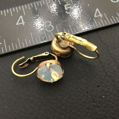 Liz Palacios Moon Stone Earrings signed