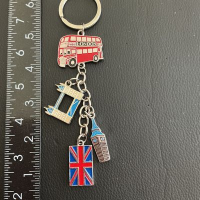 Vintage Great Britain charm keychain