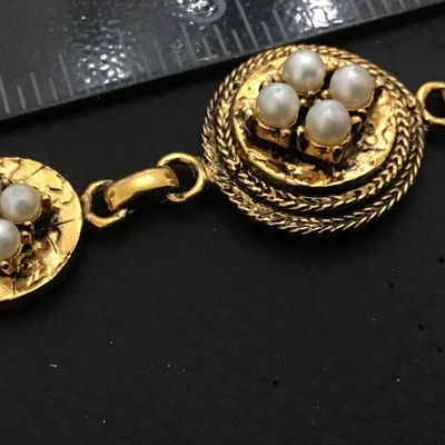 Bergere Signed Vintage Bracelet Antique Gold atone Ornate