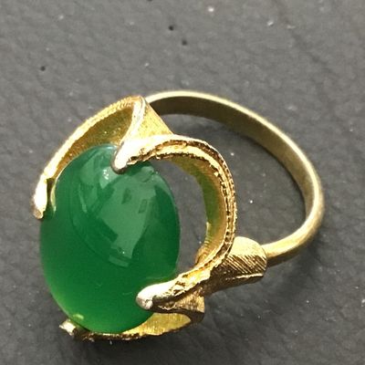 Vintage Cocktail Ring Green Stone Type
