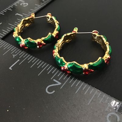Cute fashion holiday hoop earrings