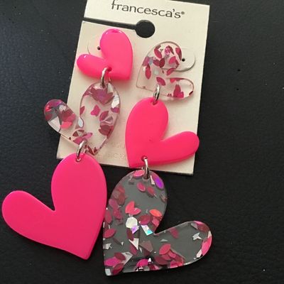 Francesca’s Heart Drop Earrings. New