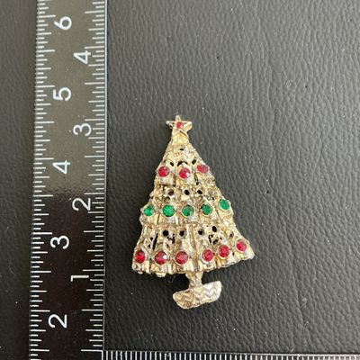 Vintage Christmas Brooch has age and wear blemishes