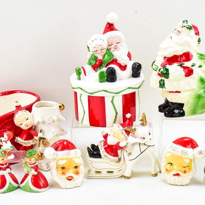 Sale Photo Thumbnail #139: ASSORTMENT OF CERAMIC CHRISTMAS DECOR