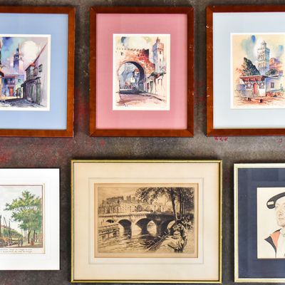 Sale Photo Thumbnail #97: COLLECTION OF PRINTS, LITHOGRAPHS, AND AN ETCHING: CHARLES PINET, AL MATTEL, JEAN CLOUET