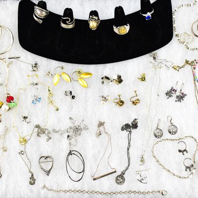 Sale Photo Thumbnail #29: STERLING SILVER JEWELRY ASSORTMENT: RINGS, NECKLACES, BRACELETS