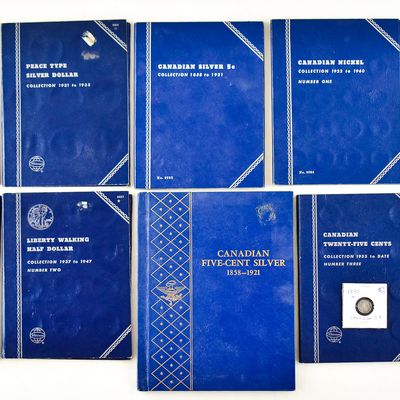 Sale Photo Thumbnail #53: CANADIAN NICKEL AND QUARTER COLLECTION & EMPTY WHITMAN BLUE COIN ALBUMS