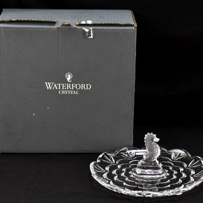 Sale Photo Thumbnail #75: WATERFORD CRYSTAL SEAHORSE ROUND SERVER