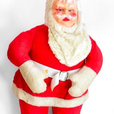 Sale Photo Thumbnail #157: MID CENTURY RUBBER FACE 4' STANDING SANTA CLAUS PLUSH