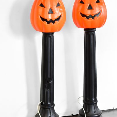 Sale Photo Thumbnail #112: PAIR OF TPI PLASTICS JACK-O-LANTERN LAMP POSTS