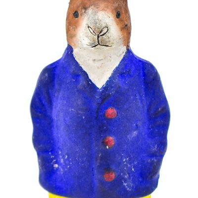 Sale Photo Thumbnail #100: GERMAN PAPER MACHE EASTER BUNNY CANDY CONTAINER