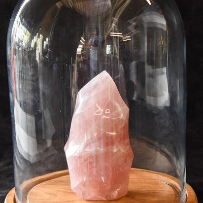 Sale Photo Thumbnail #90: POLISHED ROSE QUARTZ FLAME CRYSTAL