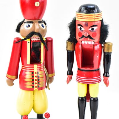 Sale Photo Thumbnail #144: PAIR OF GERMAN WOODEN NUTCRACKERS
