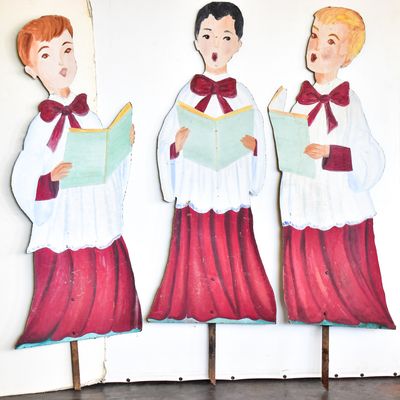 Sale Photo Thumbnail #115: TRIO OF CHOIR BOY CHRSITMAS DISPLAY