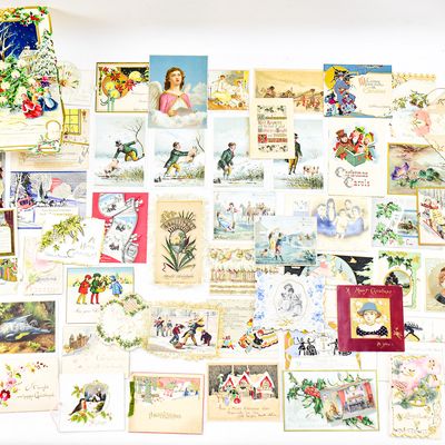 Sale Photo Thumbnail #182: ASSORTMENT OF APPROXIMATELY 69 ANTIQUE CHRISTMAS CARDS