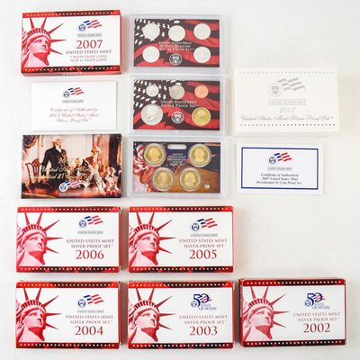 Sale Photo Thumbnail #40: SIX 2000s UNITED STATES MINT SILVER PROOF SETS