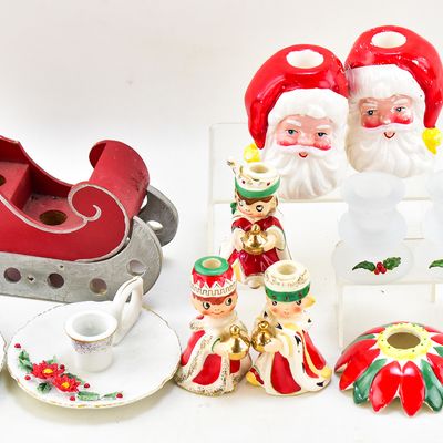 Sale Photo Thumbnail #135: ASSORTMENT OF CHRISTMAS CANDLE HOLDERS