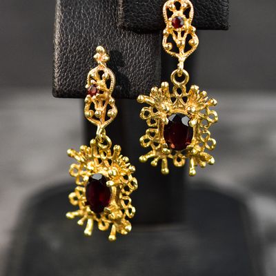 Sale Photo Thumbnail #24: 14K GOLD FILIGREE DROP EARRINGS