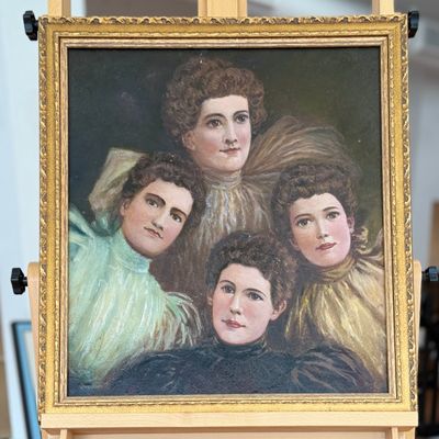 Sale Photo Thumbnail #17: OIL PAINTING OF VICTORIAN WOMEN