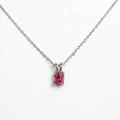 14K White Gold & Pink Tourmaline Necklace