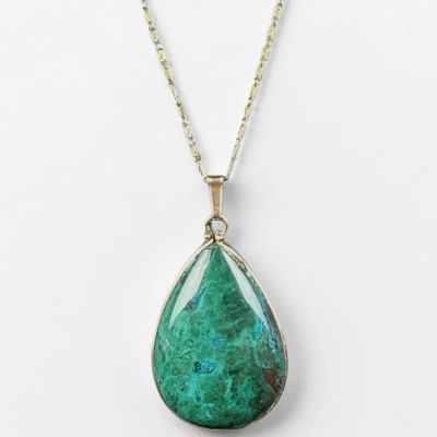18K & 14K Yellow Gold Malachite Necklace