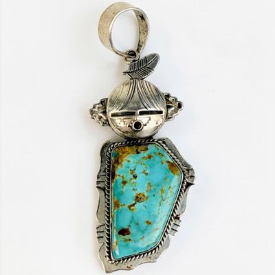 Navajo Sterling & Turquoise Kachina Pendant
