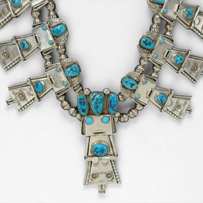 Frank Yazzie Navajo Turquoise & Sterling Silver Necklace