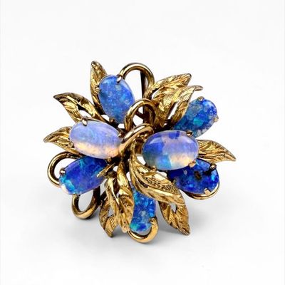 14K Yellow Gold & Opal Cocktail Ring