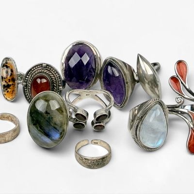 Group of (11) Sterling Rings