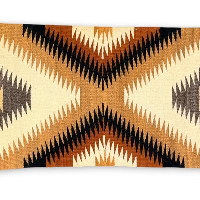 Navajo Serrated Diamond Fringed Rug