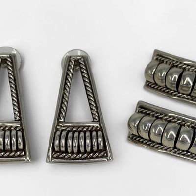 (2) Pairs of Sterling Silver Navajo Earrings