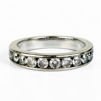 14K White Gold & Diamond Anniversary Band