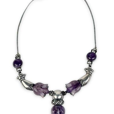 William Spratling Sterling Silver & Amethyst Necklace