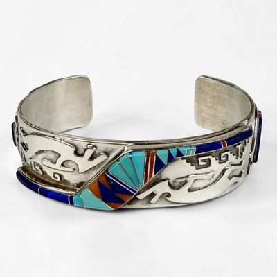 Danny Clark Sterling & Multi-Stone Inlaid Cuff