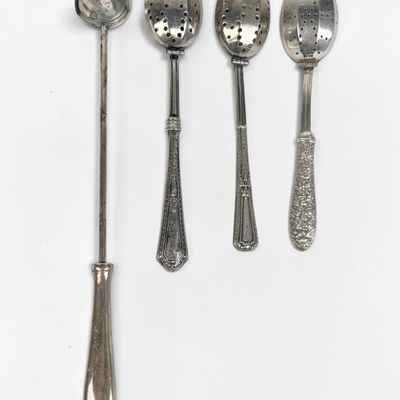 (3) Silver Tea Infusers & (1) Sterling Candle Snuffer