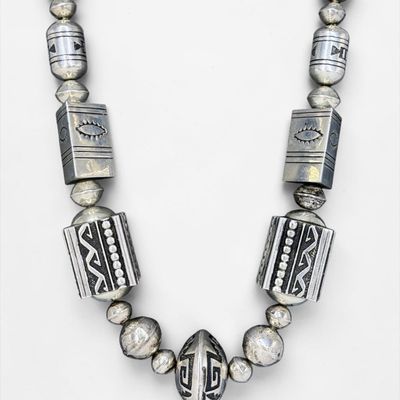 Tommy Singer Geometric Motif Sterling Silver Necklace