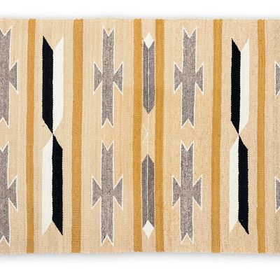 Navajo Gold & Black Banded Rug
