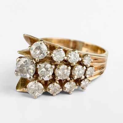 14K Gold Diamond Cocktail Ring